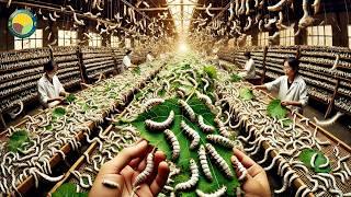 How Chinese Farmers Harvest and Process Billions of Silkworms for Silk | Farming Documentary