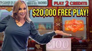 INSANE $20,000 Free Play! Can We CRUSH the $100 Slots in Vegas?!