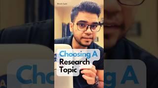 Choosing Research Topics | 5 Steps | Ritvik Saini #phdlife #researchpaper #thesis #researchtips