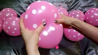 Pink polka dot balloons pop!