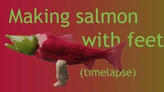 Blender - Making salmon with feet (timelapse)