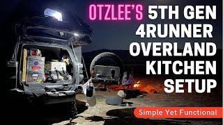 Otzlee 5th Gen Toyota 4Runner Overland Kitchen Cooking Setup - Simple but Functional