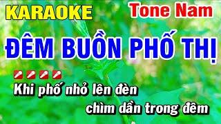 Karaoke Đêm Buồn Phố Thị Nhạc Sống Tone Nam | Hoài Phong Organ