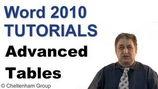 Word 2010 Tutorial | Advanced Tables | Full Training Course