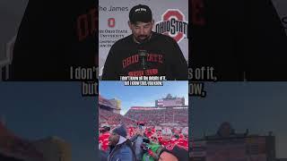 Ryan Day on Michigan planting flag at midfield #football #ohiostate #michigan