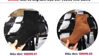 [ TP Fashion Shop] Review giày boot cổ lửng màu đen và màu bò gót 8cm SÀNH ĐIỆU GBN90