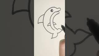 How to draw a dolphin  for kids // easy art drawing #dolphindreams #dolphintale #art #drawing