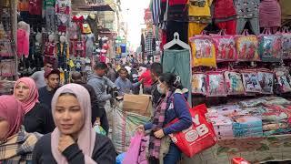  CAIRO EGYPT, KHAN EL-KHALILI BAZAAR, WALKING TOUR, CAIRO CITY WALK, 4K60FPS