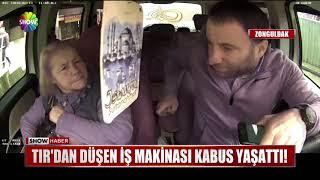 Tırdan düşen iş makinası kabus yaşattı!