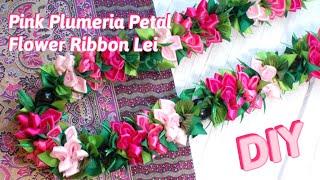 How To Make This Pink Plumeria Petal Flower Hawaiian Ribbon Lei DIY