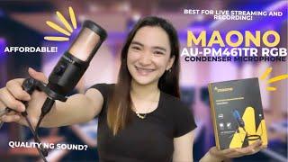 MAONO AU-PM461TR RGB CONDENSER MICROPHONE REVIEW (Unboxing, Set-up & Audio Testing) 