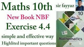 Maths class 10th | exercise 4.4 | NBF |new book| ex 4.4 | unit 4 | Linear and Quadratic inequation