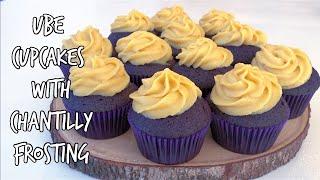 DELICIOUS UBE CUPCAKES WITH CHANTILLY FROSTING