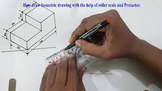 How to draw isometric view with roll and draw scale