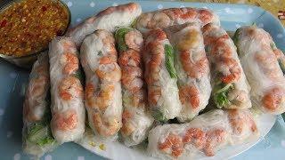 Cambodian Fresh Spring Rolls Recipe របៀបមូរគួង​ || Kimyee Ros Cooking