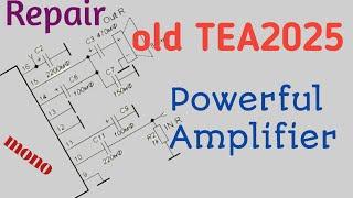 TEA2025b.DIY. How to Repair OLD TEA2025.Powerful Bass Amplifier. dc 12v