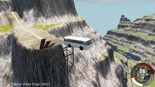 Beamng Drive Bus Crash - Bus LAZ 695 vs Leap of Death Map, Jumping off a Huge Cliff | (GVC)