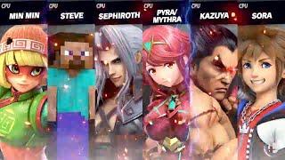 SSBU: Min Min vs Steve vs Sephiroth vs Pyra/Mythra vs Kazuya vs Sora