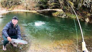 Absolutely SLAYING Winter Steelhead Salmon in a Small River March 2022