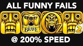 Temple Run 1 vs 2 vs OZ vs BRAVE | All Temple Run Games, All Temple Run Fails at 200% Speed