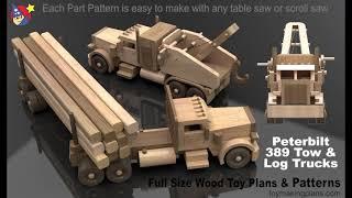 Peterbilt 389 Tow and Log Trucks Wood Toy Plans & Patterns