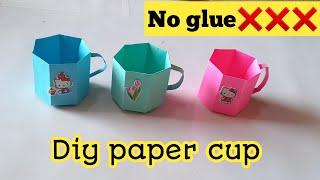 Diy paper cup|No glue paper craft|One sheet paper craft|Diy paper craft without glue|The easy art