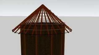 African vernacular architecture granary being constructed