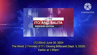 UNTV Ito Ang Balita Weekend Edition | Audio Streaming (June 30, 2024) | 12:00nn