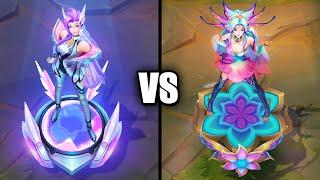 Battle Dove Seraphine vs Faerie Court Seraphine Skins Comparison (League of Legends)