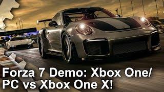 [4K] Forza Motorsport 7 Demo: Xbox One vs Xbox One X vs PC Comparison!