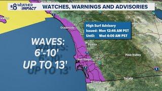 High Surf Advisory for entire San Diego coastline through Christmas Day