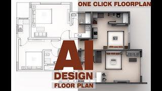 Ai Design Floor Plan | One Click Floor plan | How to Render Architectural Floor plan