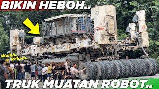 LANGKA !!! Truk Muatan Robot Menaklukkan Sitinjau Lauik, Bikin Warga Sekampung Heboh Melihat Ini..