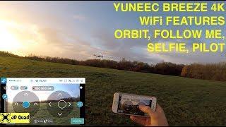 Yuneec Breeze 4K WiFi Features Test Orbit, Selfie, Follow Me Flight Test Video