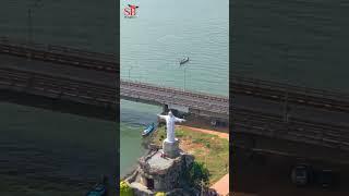 Mount of Mercy Jesus Statue Drone View#fs #shorts #drone #yanam #puducherry #dronevideo