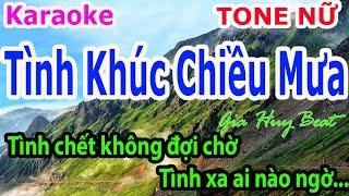 Karaoke - Tình Khúc Chiều Mưa - Tone Nữ - Nhạc Sống - gia huy beat