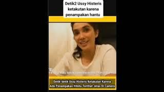 detik detik ussy histeris karena ada penampakan hantu terlihat jelas dikamera #penampakan