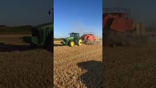 Bailing the straw #farming #agriculture #grain #shorts ￼