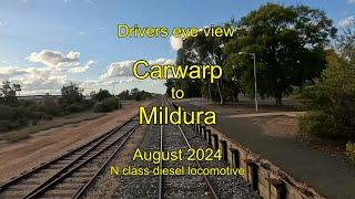 Drivers eye view, Carwarp to Mildura, Aug 2024