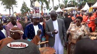 KYABAZINGA OF BUSOGA AND THE DRUMS HE DRUMS ON HIS CORONATION CELEBRATIONS EVERY YEAR.