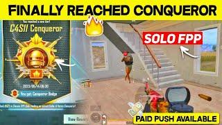 Finally Reached Conqueror in Solo Fpp  | Solo Fpp Rank Push C4S11 Day 14 | Top 10 Kaise Kare 