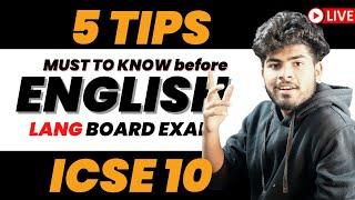 5 Tips for English Language Board Exam ICSE Class 10 || 80/80 in English 01 Board Exam || 2023