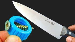 Easy Way To Sharpen A Knife Like A Razor sharp ! Top 4 Sharpening ideas