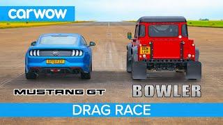 Ford Mustang vs Bowler Bulldog - 5.0-litre V8 DRAG RACE, ROLLING RACE & BRAKE TEST