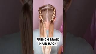 FRENCH BRAID HAIR HACK | Audrey and Victoria #hairstyle #hairtutorial