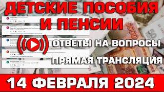 Детские пособия и пенсии Ответы на Вопросы 14 февраля 2024