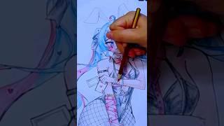 Beautiful Hatsune Miku Drawing #shorts #youtubeshorts #viral #hatsunemiku #miku #art #fyp #drawing