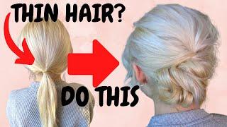 Easy messy hairstyle for thin hair - updo for fine hair