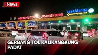 Gerbang Tol Kalikangkung Terpantau Padat dalam Puncak Arus Mudik