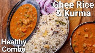 Ghee Rice & Red Coloured Veg Kurma Combo Meal Recipe - Wedding Catering Style | Nei Choru Kurma